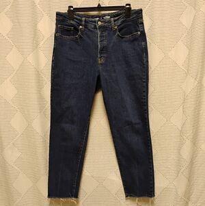 Old Navy OG Straight High Rise Dark Wash Blue Women's Jeans Size 12